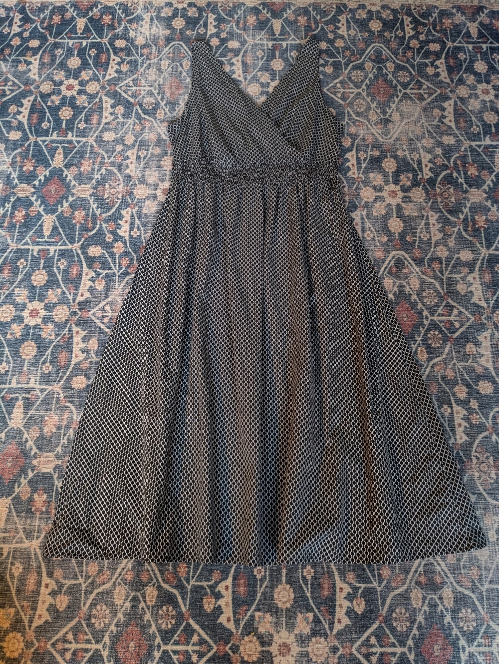 Avenue Black & White Midi Dress